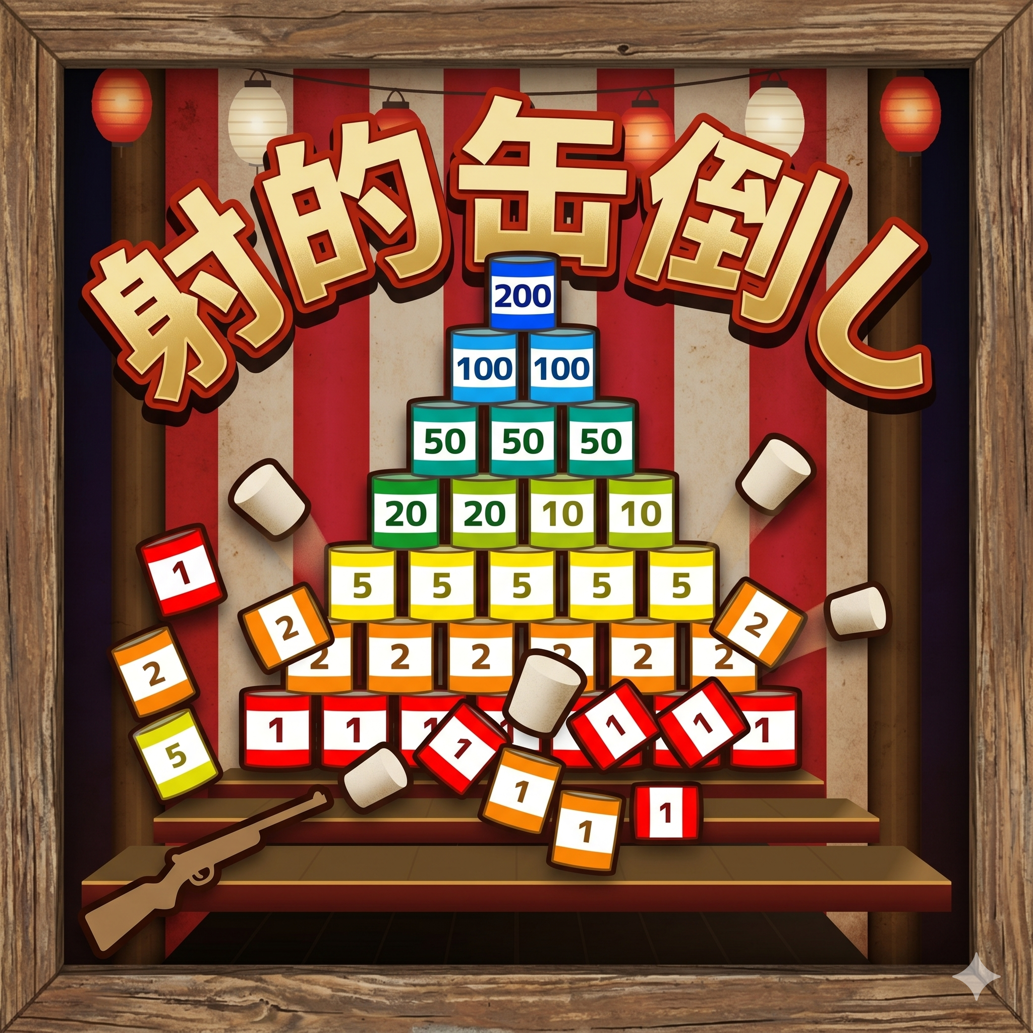 射的缶倒し
